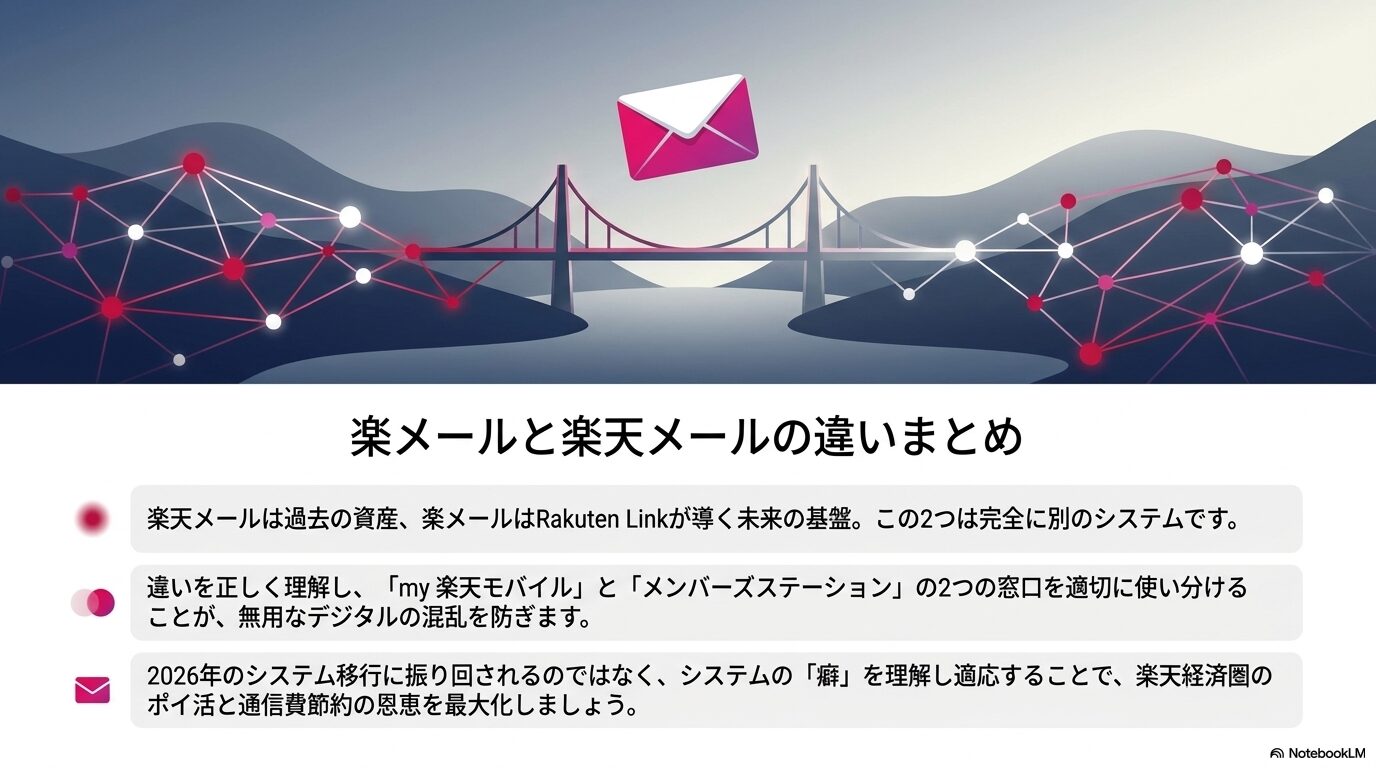 楽メールと楽天メールの違いまとめ