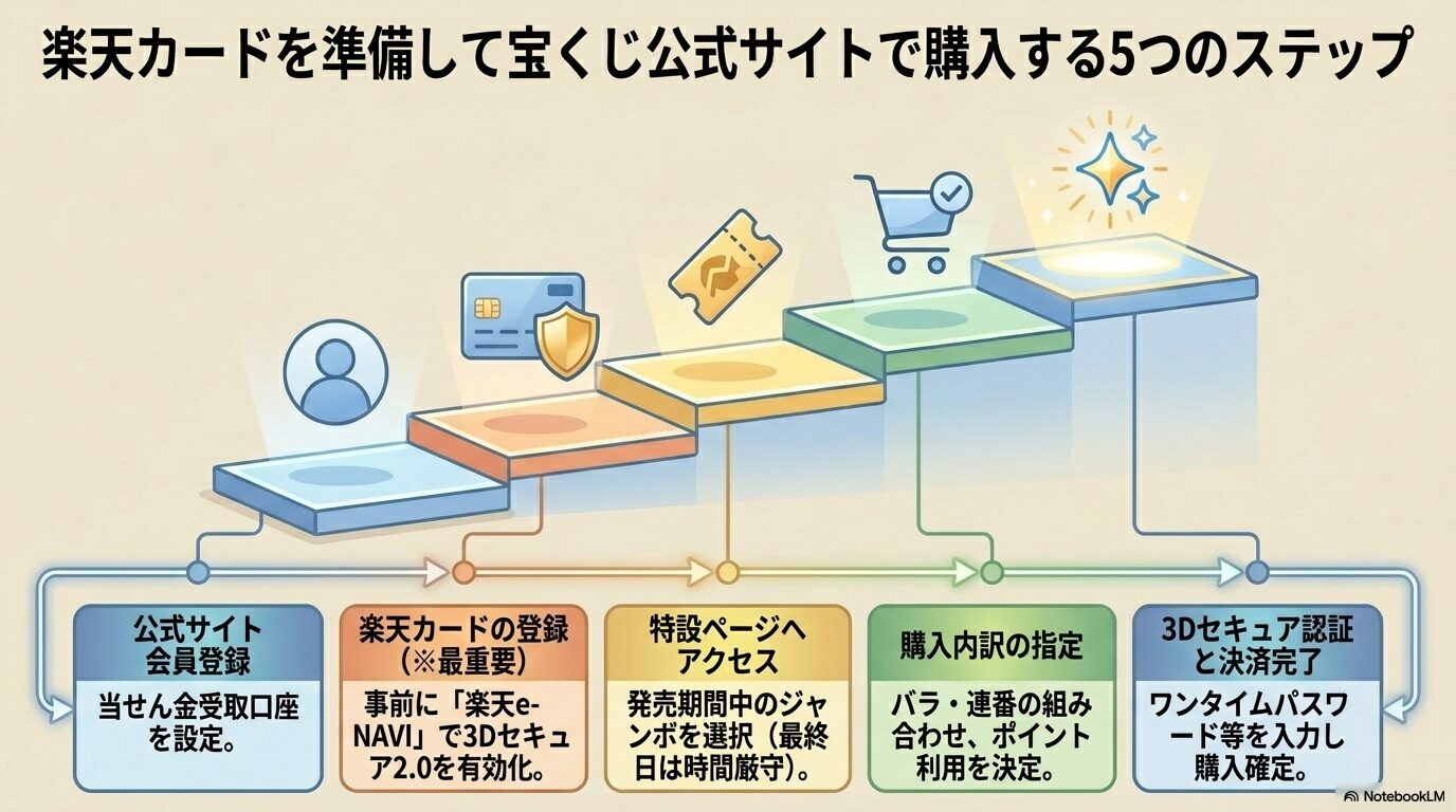 楽天カードを準備して宝くじ公式サイトで購入する5つのステップ