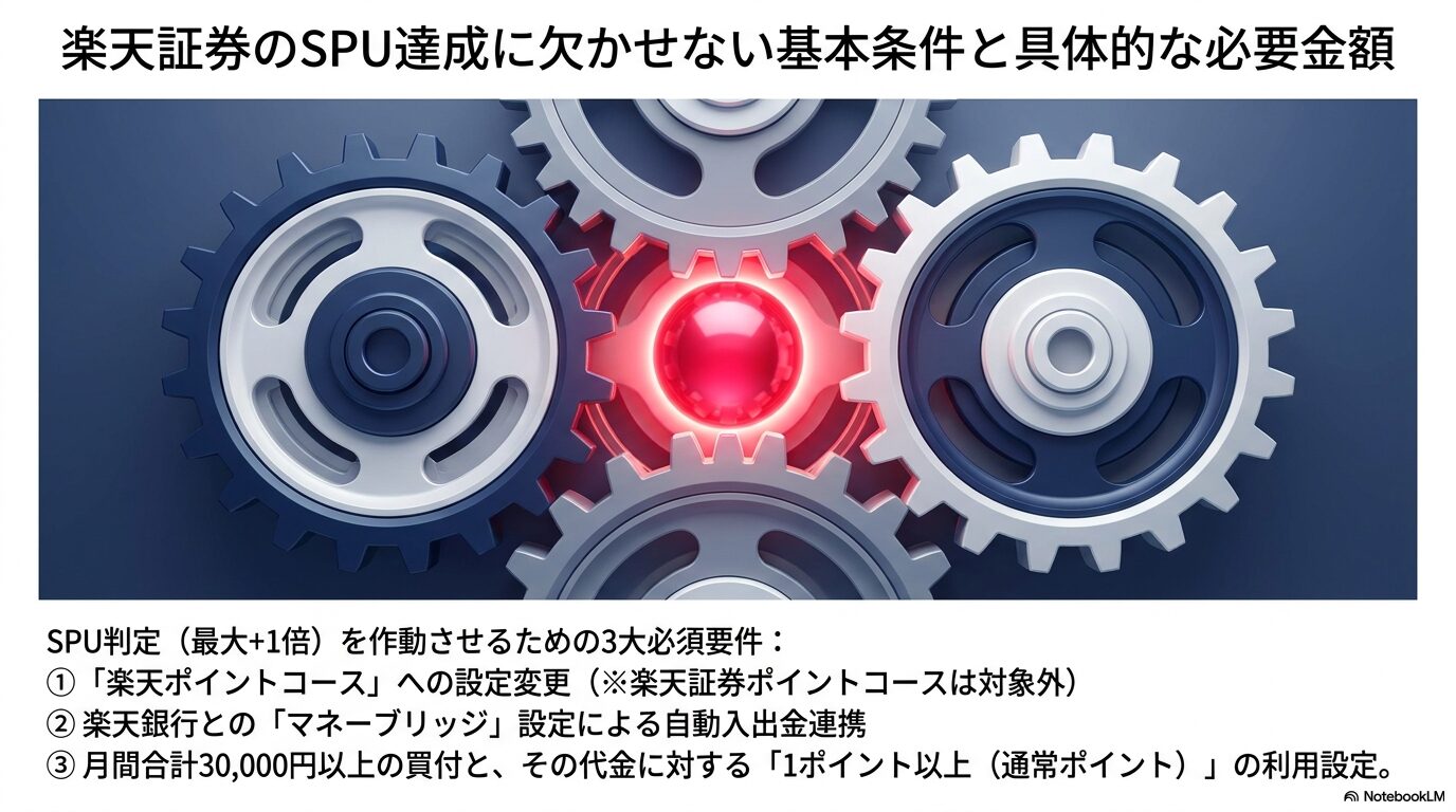 楽天証券のSPU達成に欠かせない基本条件と具体的な必要金額