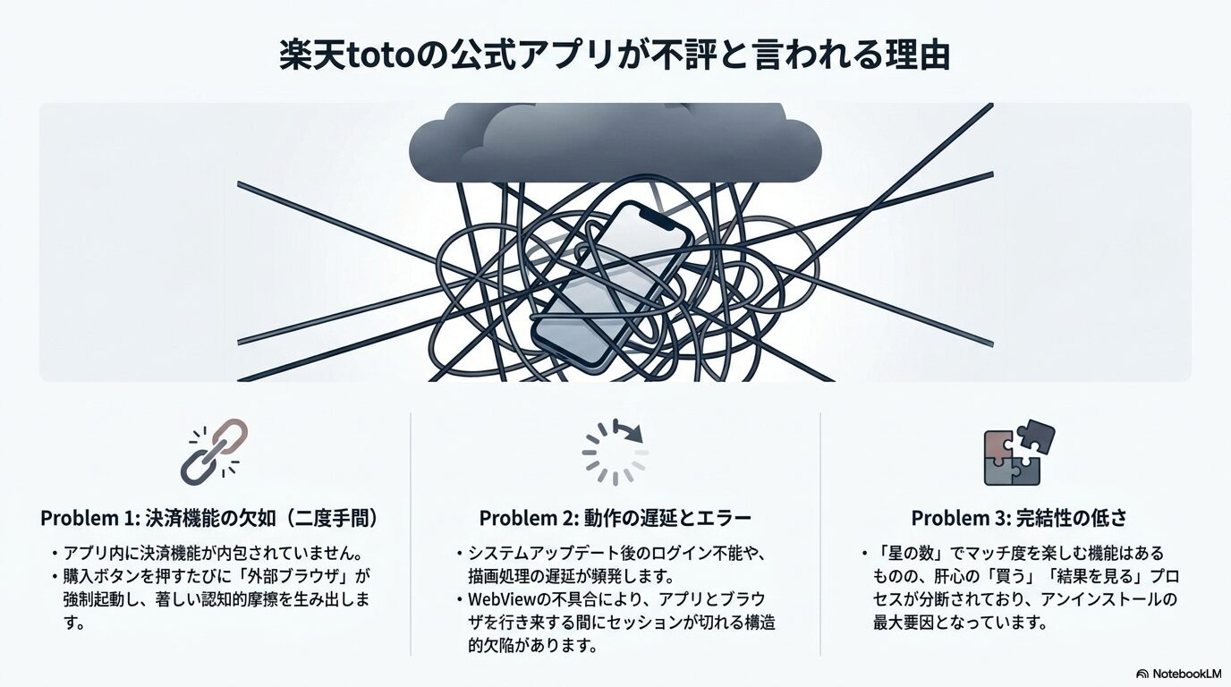 楽天totoの公式アプリが不評と言われる理由
