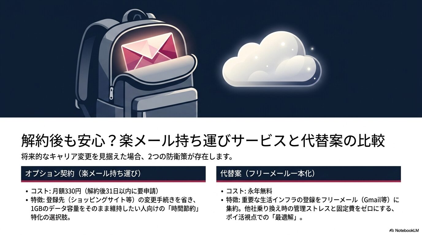 解約後も安心?楽メール持ち運びサービスと代替案の比較