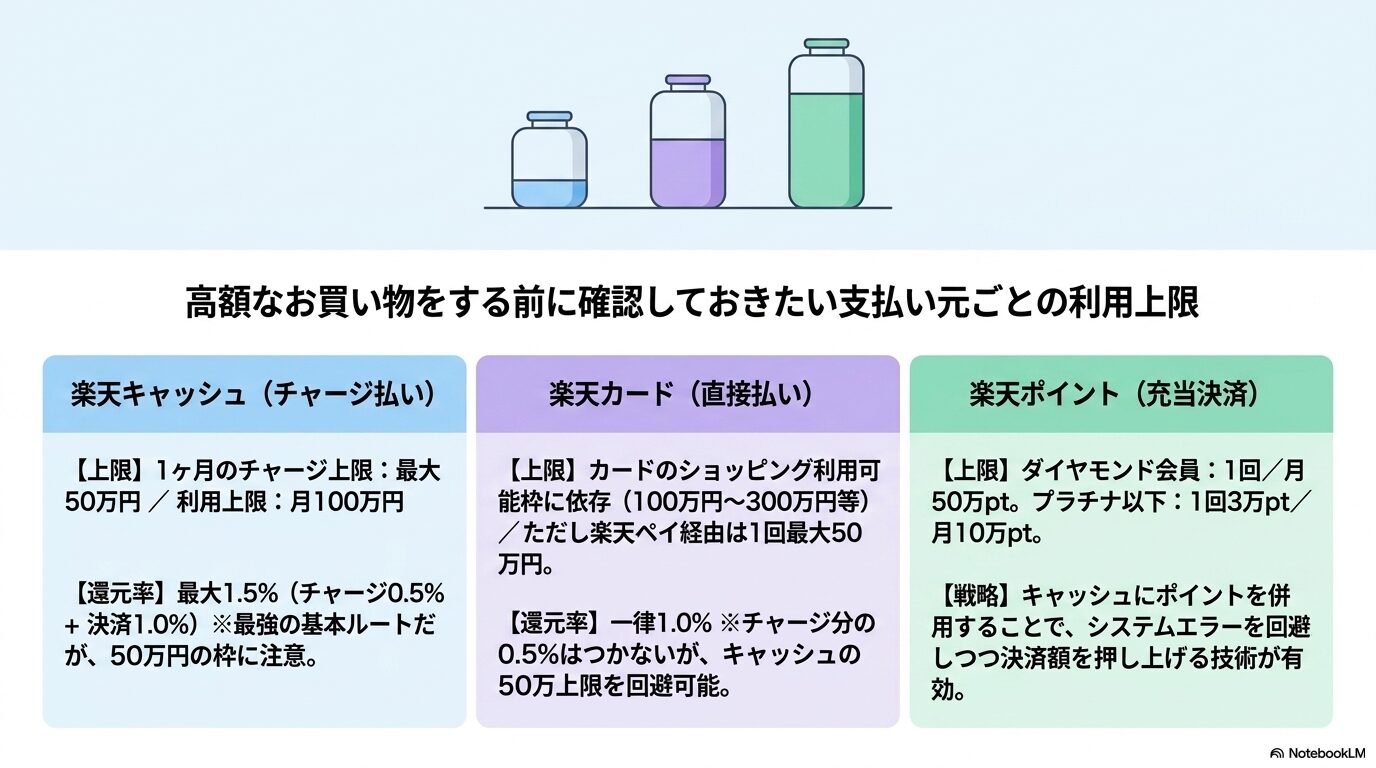 高額なお買い物をする前に確認しておきたい支払い元ごとの利用上限