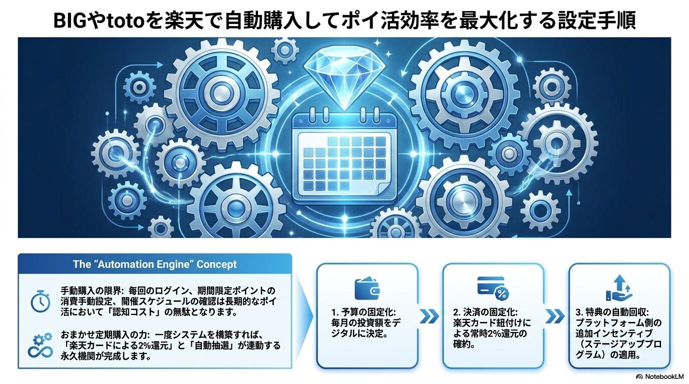 BIGやtotoを楽天で自動購入してポイ活効率を最大化する設定手順