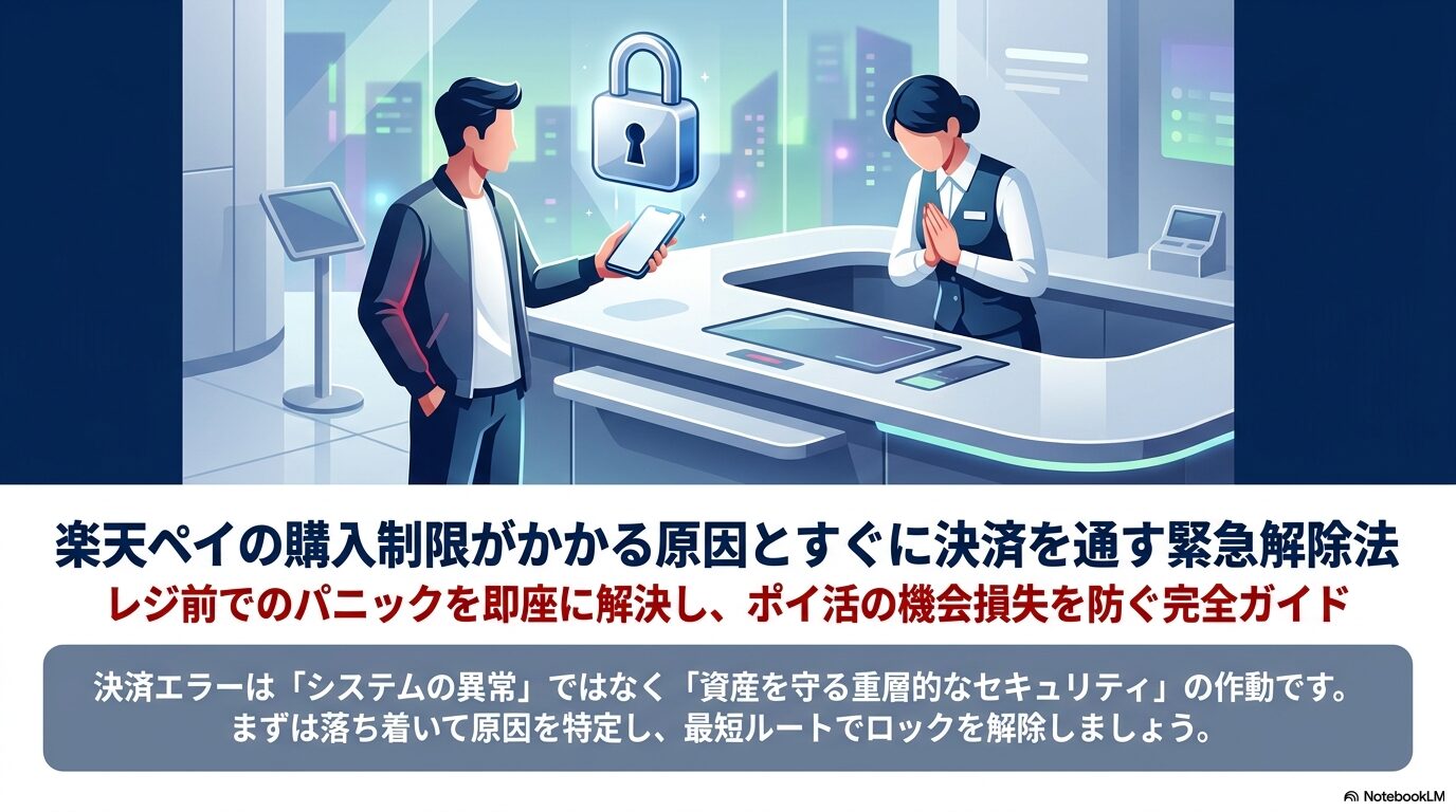 楽天ペイの購入制限がかかる原因とすぐに決済を通す緊急解除法