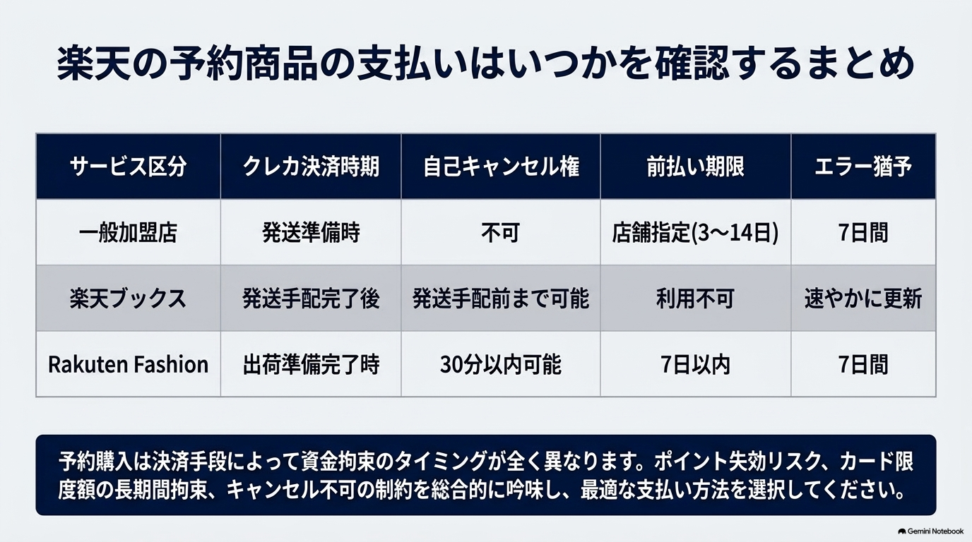 楽天の予約商品でポイントを使うときに確認したいこと
