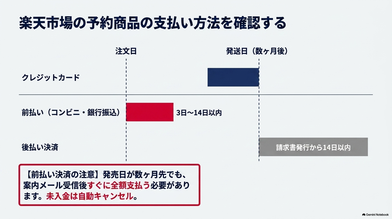 楽天市場の予約品はいつ引き落としになりますか