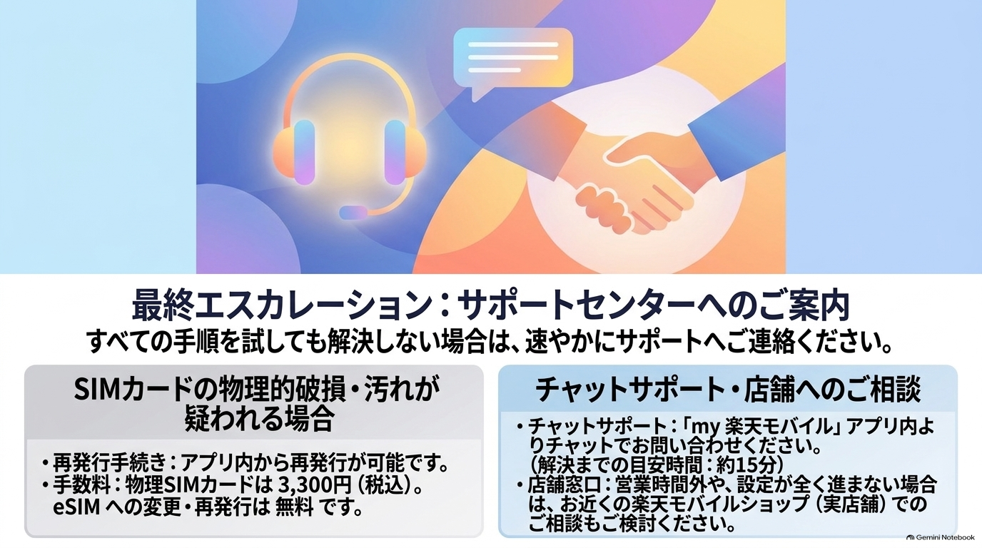 エラー表示や対処後も開通できない場合は問い合わせる