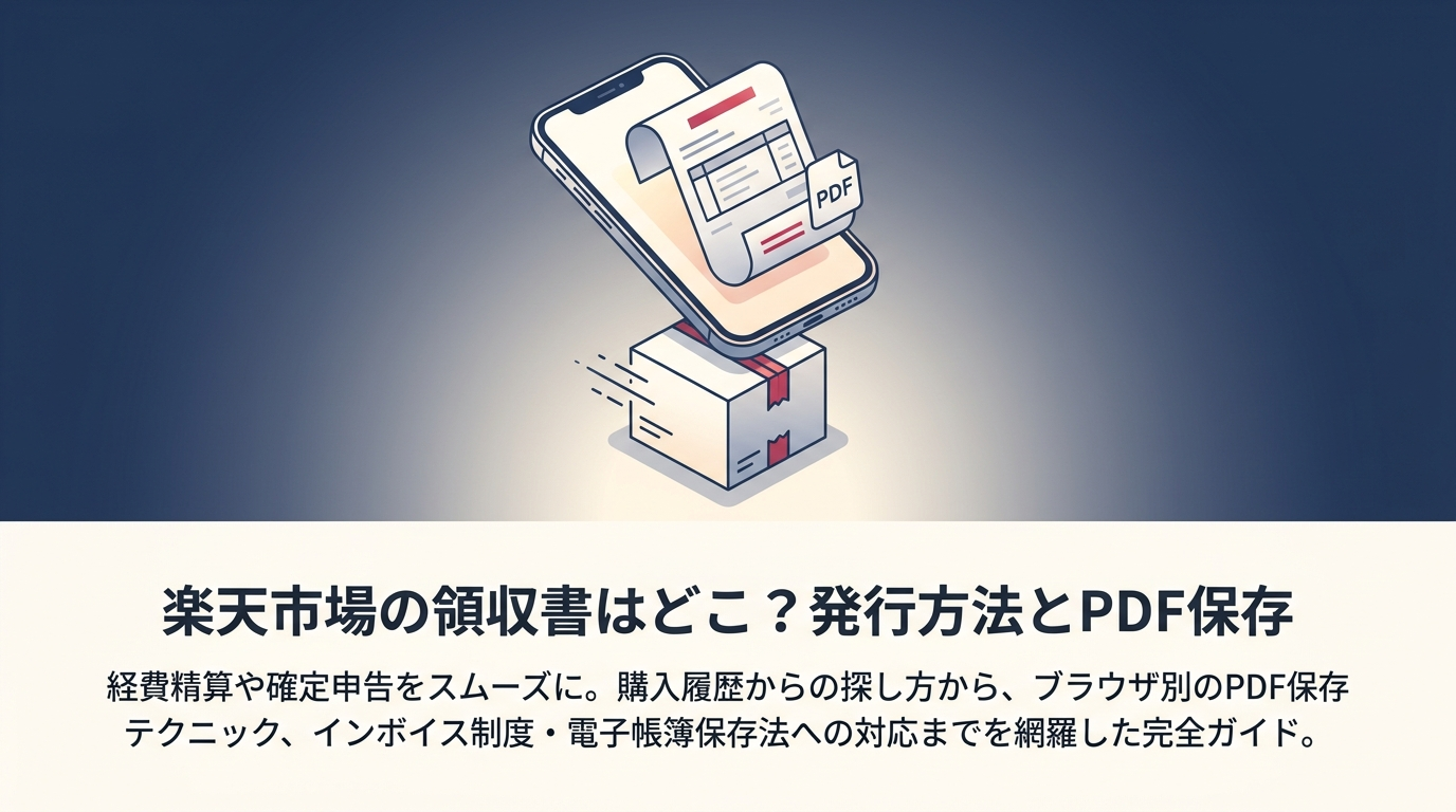 楽天市場の領収書はどこ?発行方法とPDF保存